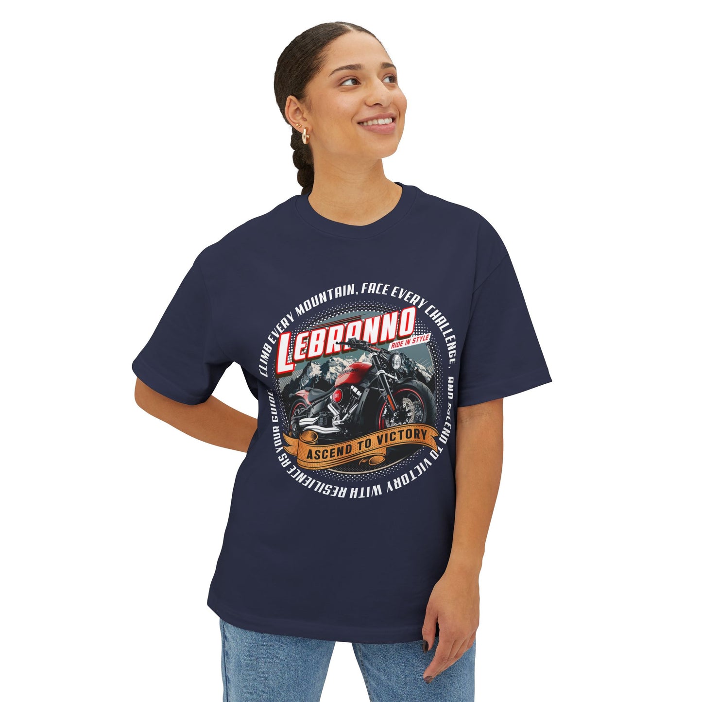 Motorcycle Rider Tee — Lebranno Ascend to Victory Vintage Bike Shirt V2