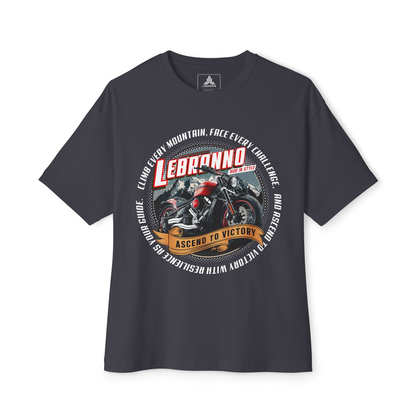 Motorcycle Rider Tee — Lebranno Ascend to Victory Vintage Bike Shirt V2