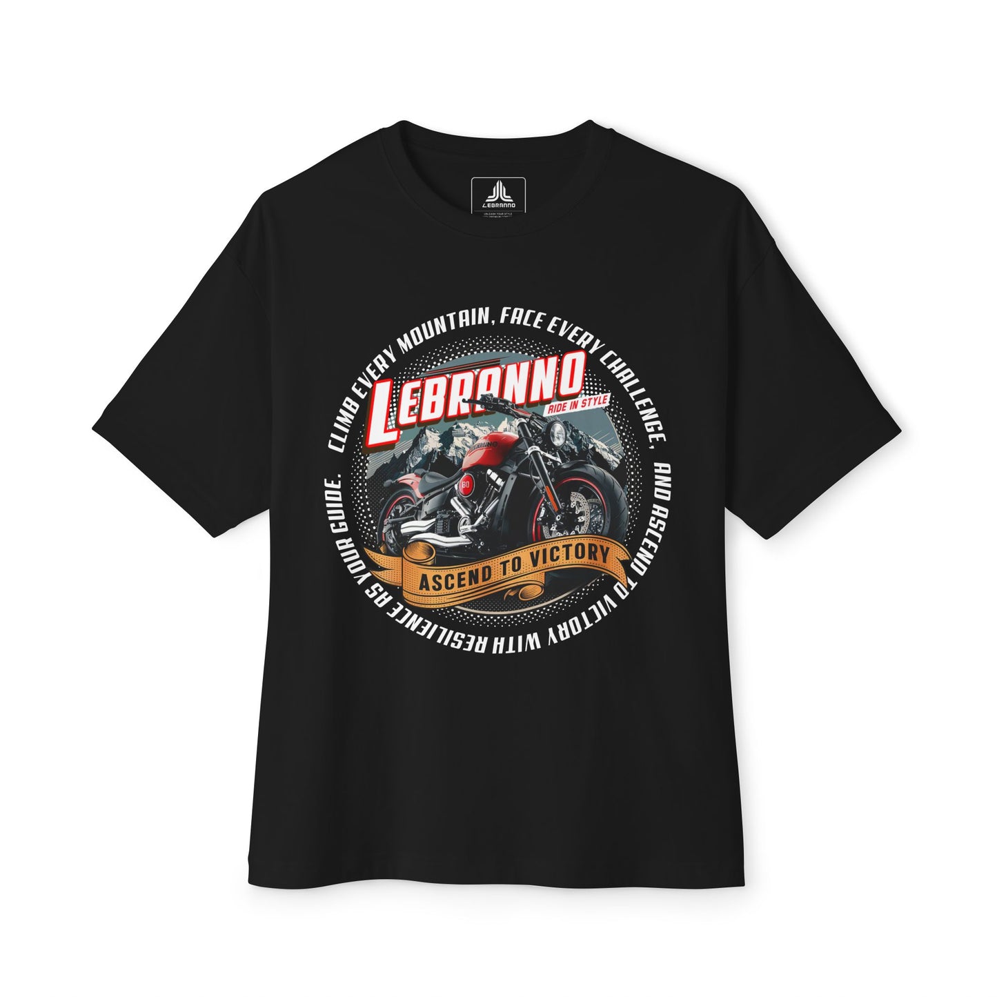 Motorcycle Rider Tee — Lebranno Ascend to Victory Vintage Bike Shirt V2
