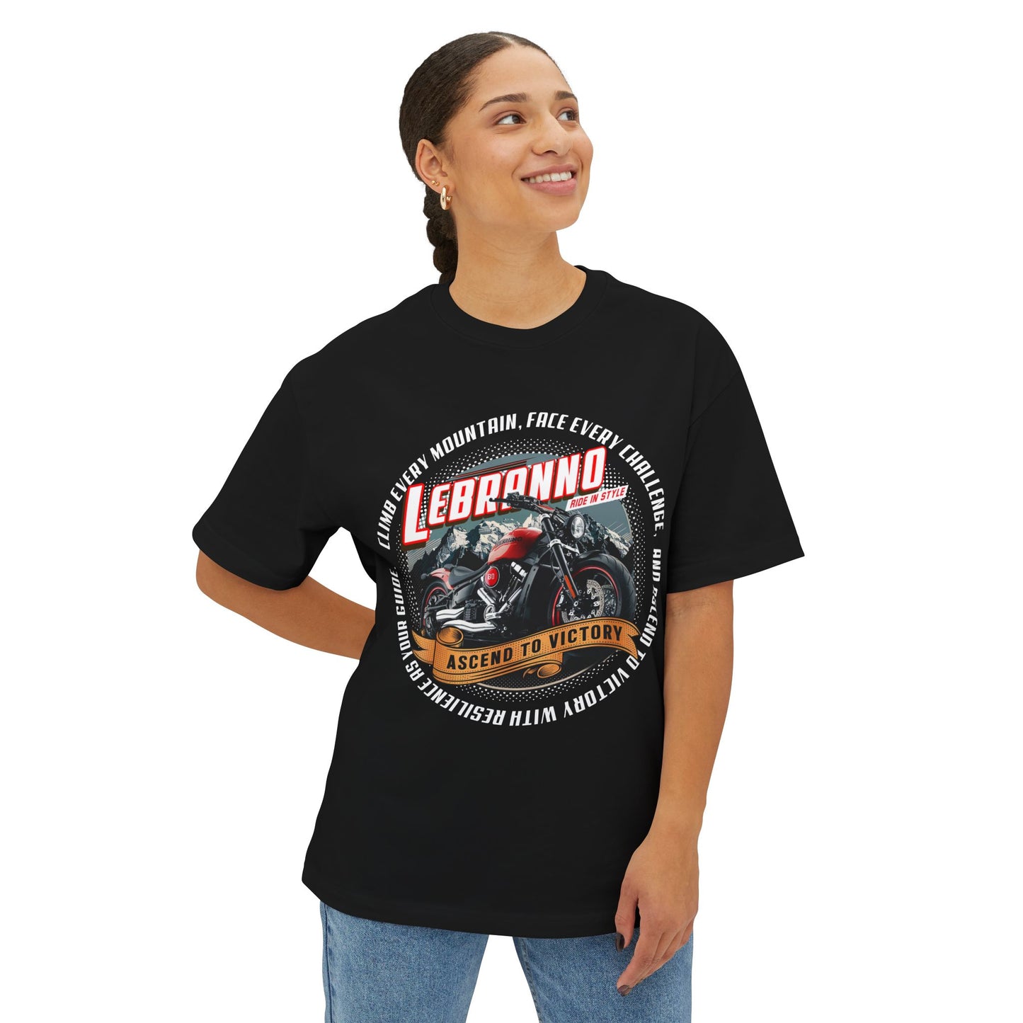 Motorcycle Rider Tee — Lebranno Ascend to Victory Vintage Bike Shirt V2