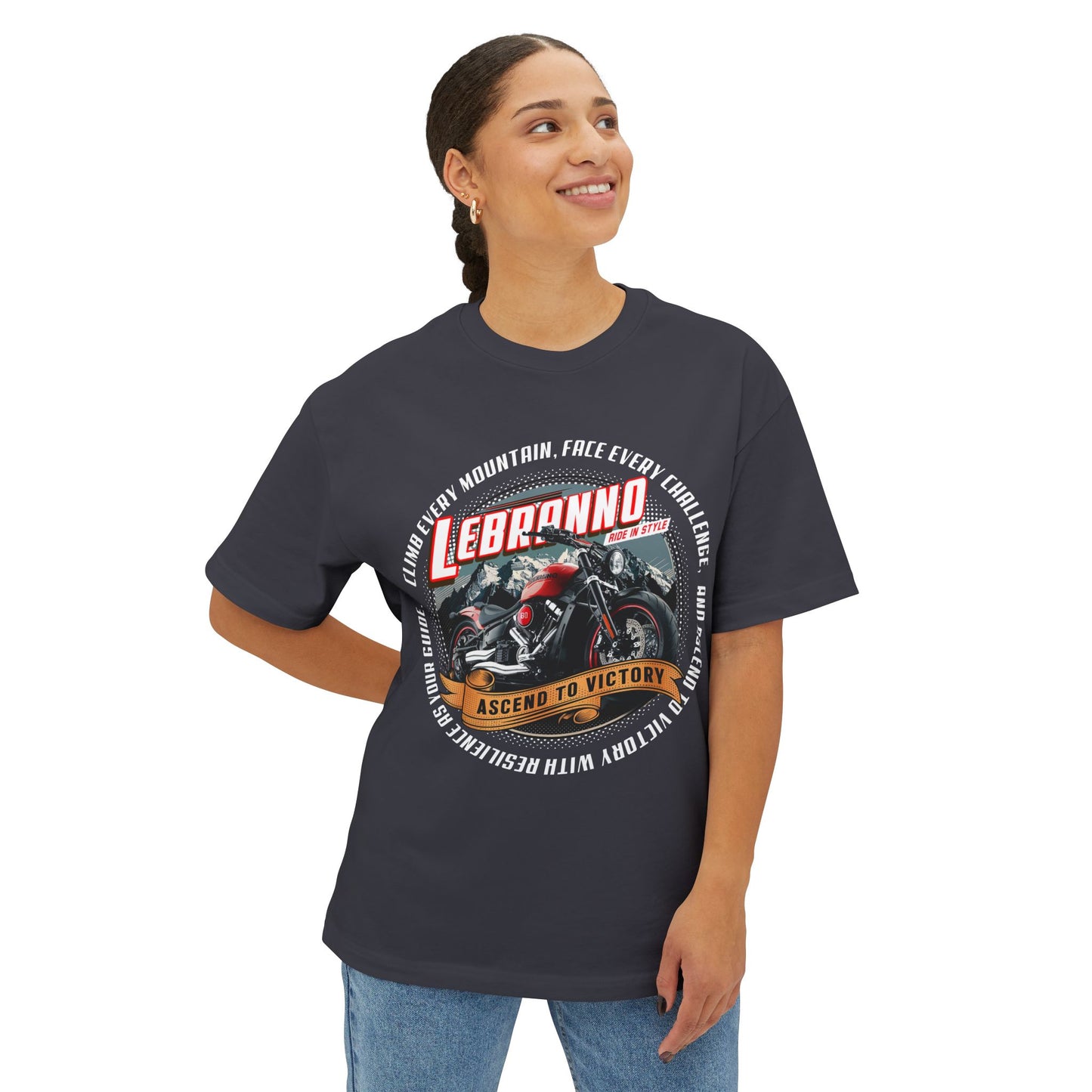 Motorcycle Rider Tee — Lebranno Ascend to Victory Vintage Bike Shirt V2