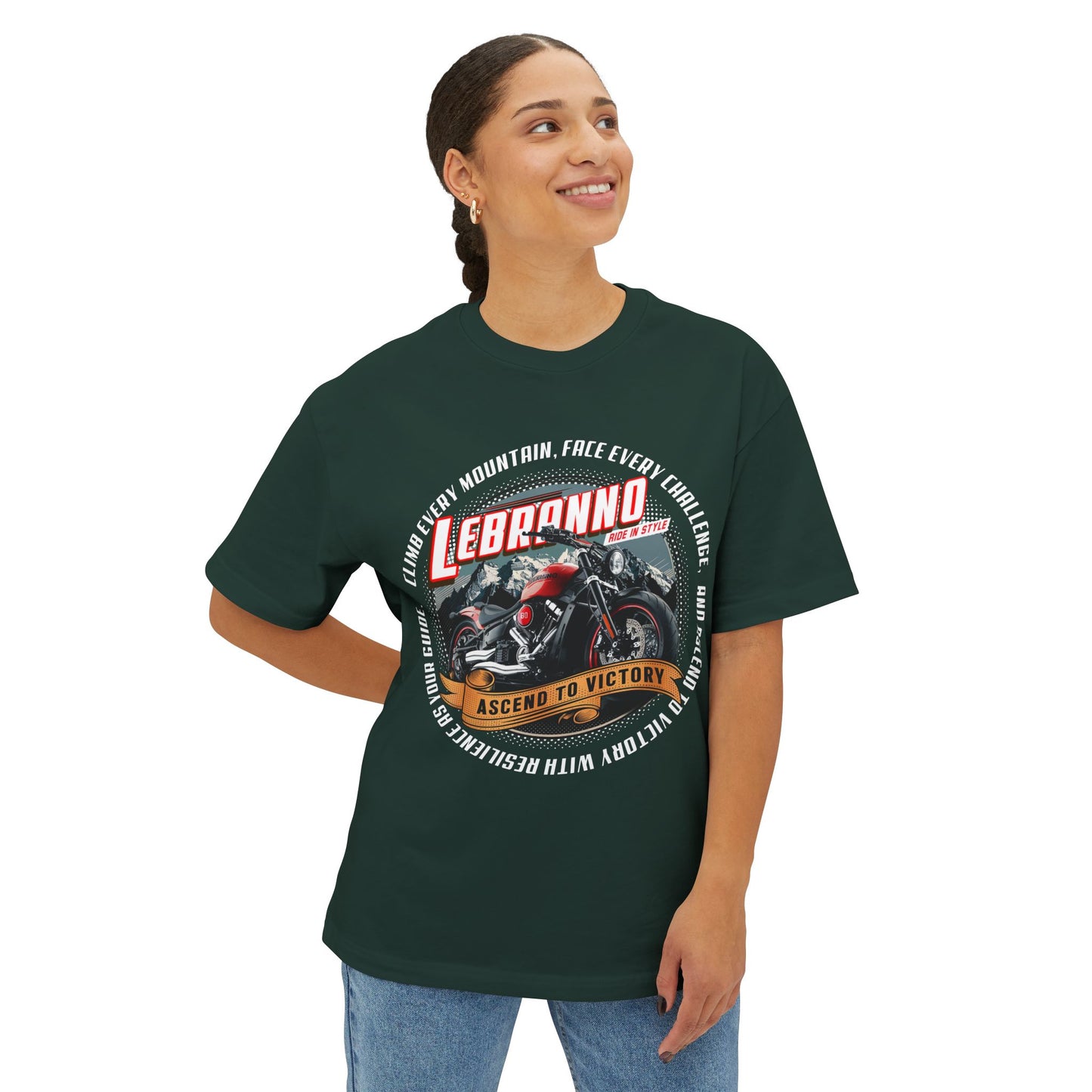 Motorcycle Rider Tee — Lebranno Ascend to Victory Vintage Bike Shirt V2