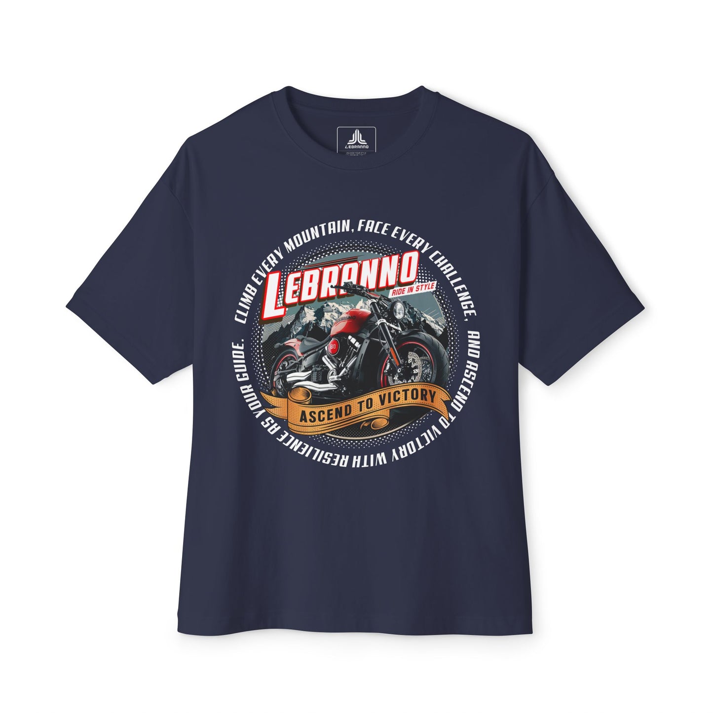 Motorcycle Rider Tee — Lebranno Ascend to Victory Vintage Bike Shirt V2