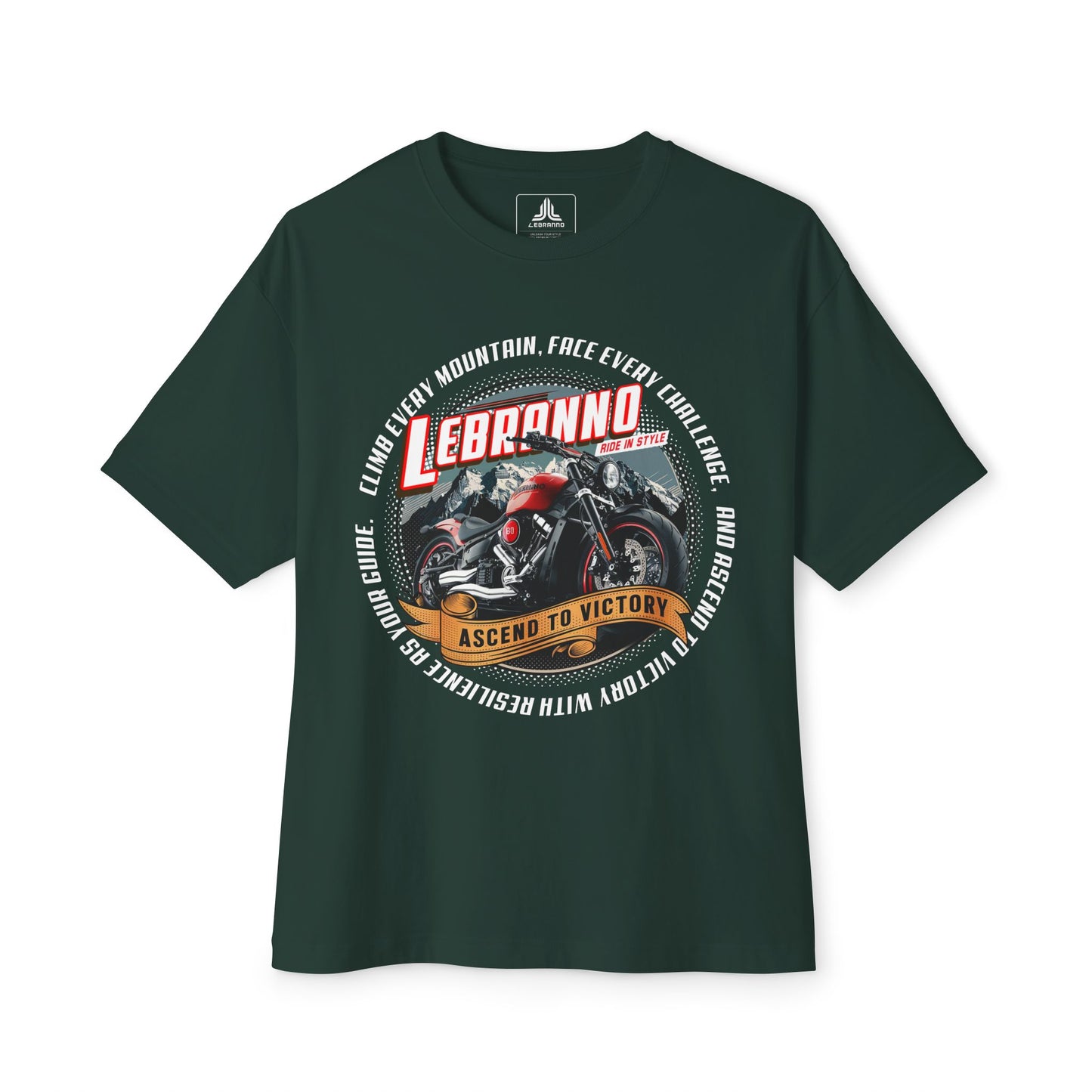 Motorcycle Rider Tee — Lebranno Ascend to Victory Vintage Bike Shirt V2